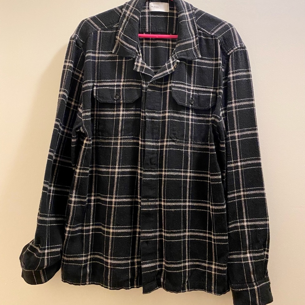Baldwin Large Black Plaid Shirt Flannel
